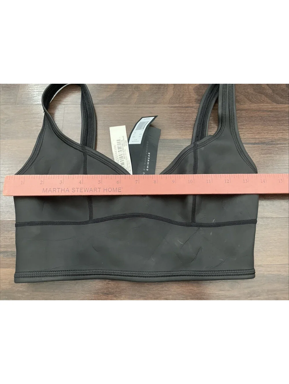 NWT Marc By Marc Jacobs Neoprene Scuba Black Longline Bikini Top Size Small